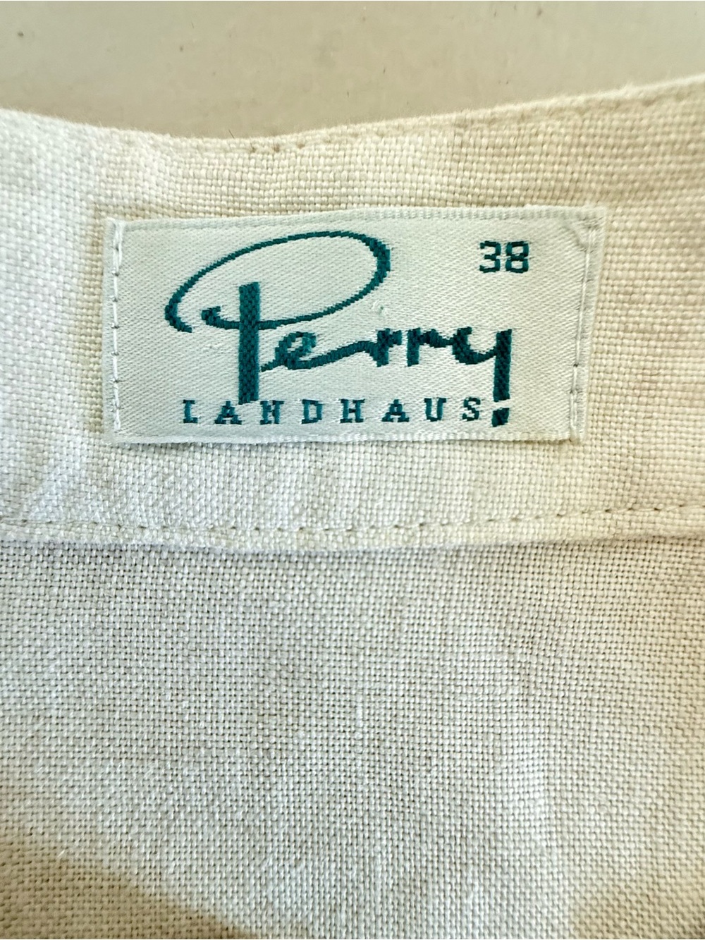 Vintage Landhaus Alpine Dirndl Cottagecore Folk Linen Pleated Top EU 38 US 8 - Picture 10 of 10